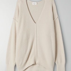 Wilfred Free Relaxed V Neck Sweater Silver Birch